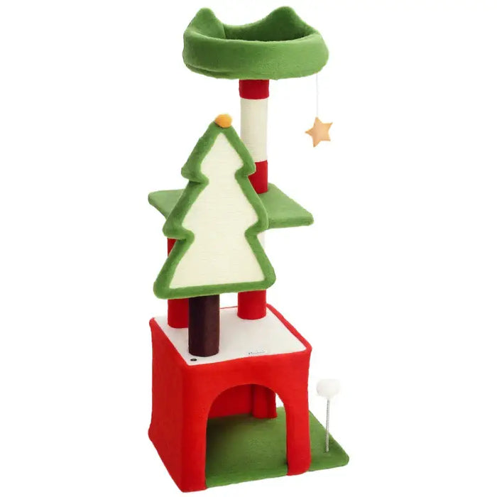 Christmas Cat Tree – Festive Multi-Level Cat Tower | Scratching Posts and Toys PAWHUT - Little and Giant Explorers PawHut