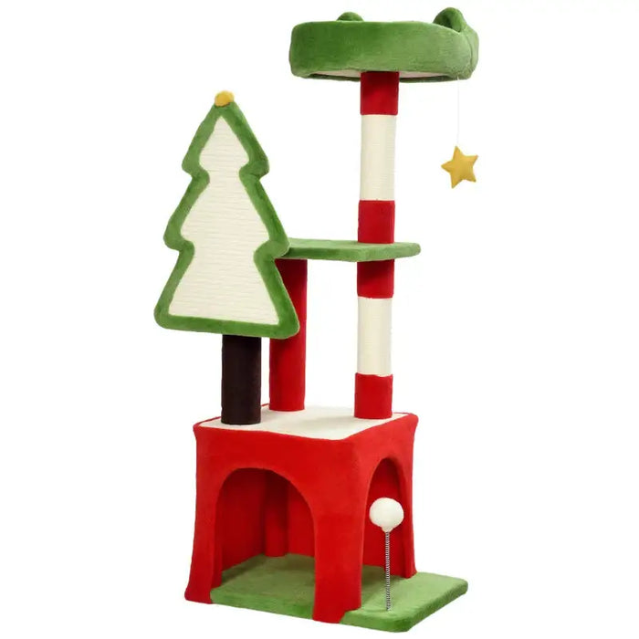 Christmas Cat Tree – Festive Multi-Level Cat Tower | Scratching Posts and Toys PAWHUT - Little and Giant Explorers PawHut