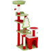 Christmas Cat Tree – Red and Green | 120cm Multi-Level Festive Cat Tower with Hanging Toys PAWHUT - Little and Giant Explorers PawHut