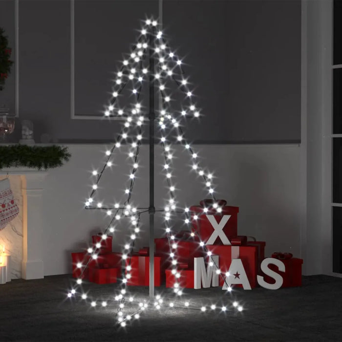 Christmas Cone Tree 160 LEDs in Cold White (78 x 120cm) - Little and Giant Explorers vidaXL