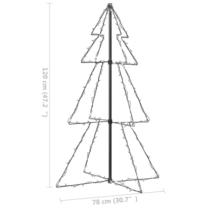 Christmas Cone Tree 160 LEDs in Cold White (78 x 120cm) - Little and Giant Explorers vidaXL