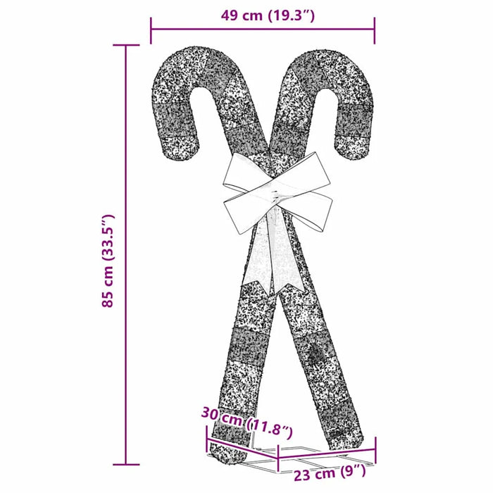 Christmas Decoration Candy Cane with 50 LEDs in Warm White - Little and Giant Explorers vidaXL