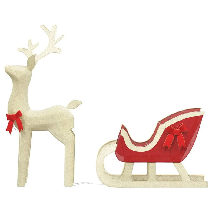 Christmas Decoration Reindeer and Sleigh with 100 LEDs in Warm White - Little and Giant Explorers vidaXL