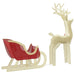 Christmas Decoration Reindeer and Sleigh with 100 LEDs in Warm White - Little and Giant Explorers vidaXL