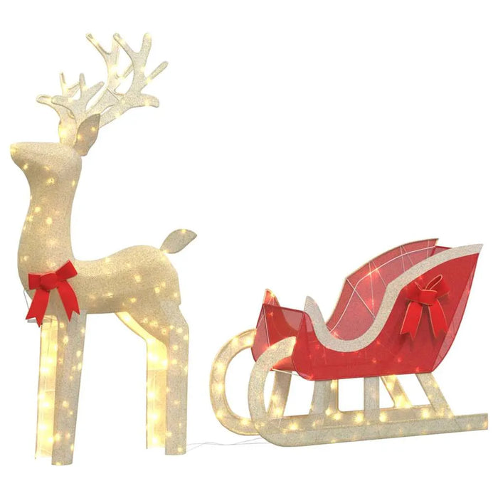 Christmas Decoration Reindeer and Sleigh with 100 LEDs in Warm White - Little and Giant Explorers vidaXL