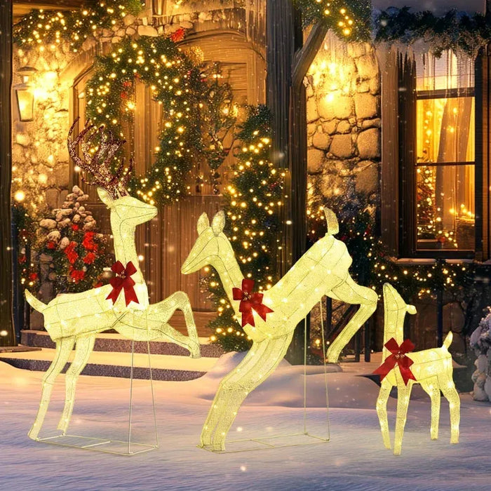 Three Piece LED Light Reindeer - Little and Giant Explorers Outsunny