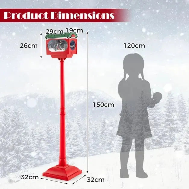 Christmas Sound-Activated Street Light with Colourful Lights 150cm - Little and Giant Explorers Costway