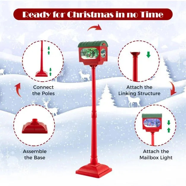 Christmas Sound-Activated Street Light with Colourful Lights 150cm - Little and Giant Explorers Costway