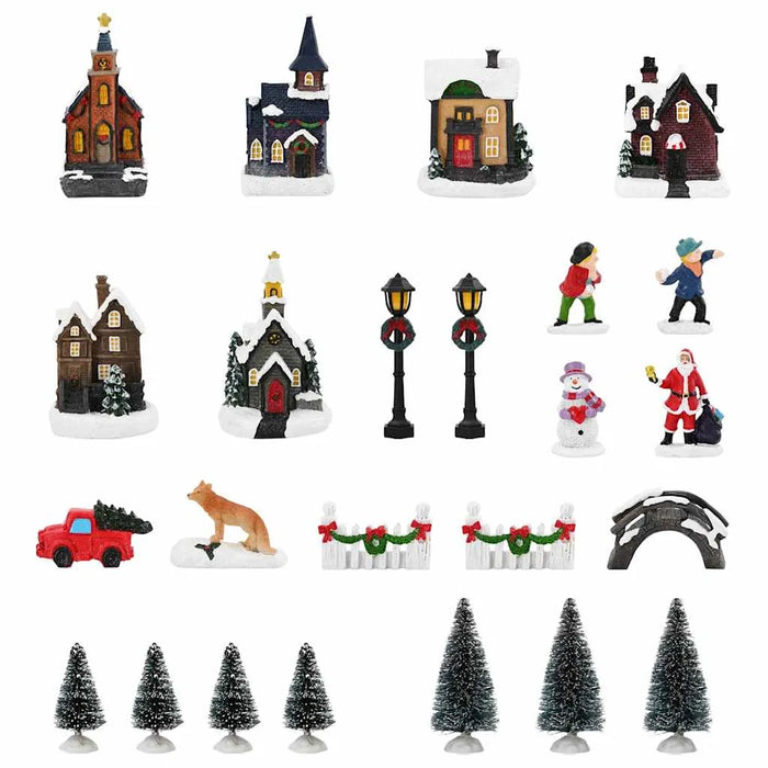 Christmas Tabletop Decoration - Resin Hand-Painted Ornament | LED String Lights VIDAXL - Little and Giant Explorers vidaXL