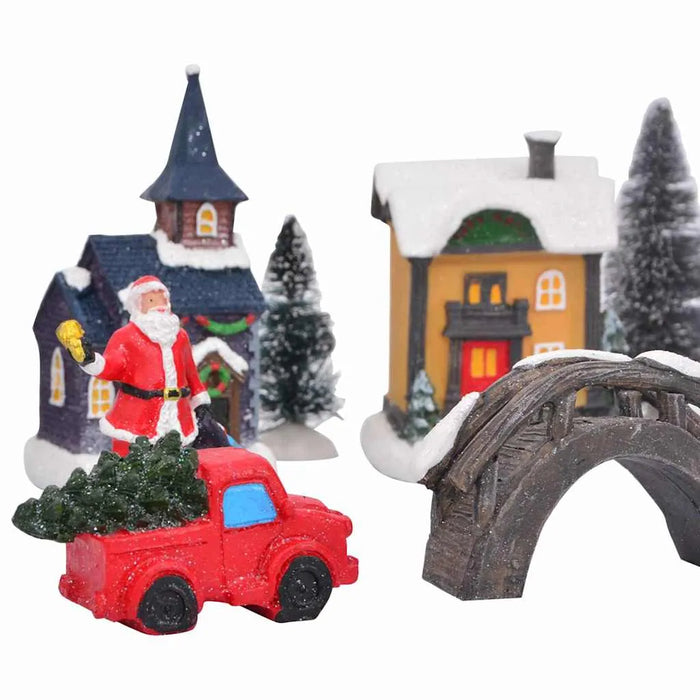 Christmas Tabletop Decoration - Resin Hand-Painted Ornament | LED String Lights VIDAXL - Little and Giant Explorers vidaXL