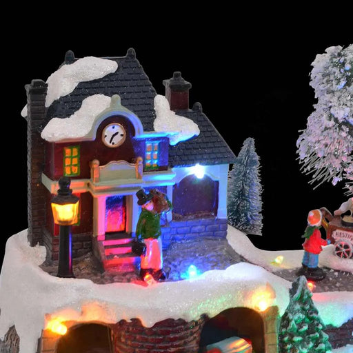 Christmas Tabletop Decoration – Winter Village Resin Scene | LED Lights and Music VIDAXL - Little and Giant Explorers vidaXL