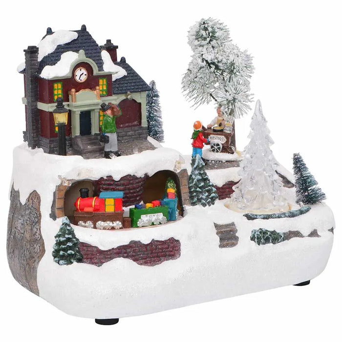 Christmas Tabletop Decoration – Winter Village Resin Scene | LED Lights and Music VIDAXL - Little and Giant Explorers vidaXL