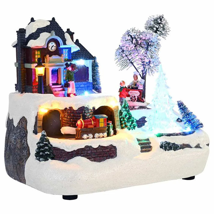 Christmas Tabletop Decoration – Winter Village Resin Scene | LED Lights and Music VIDAXL - Little and Giant Explorers vidaXL