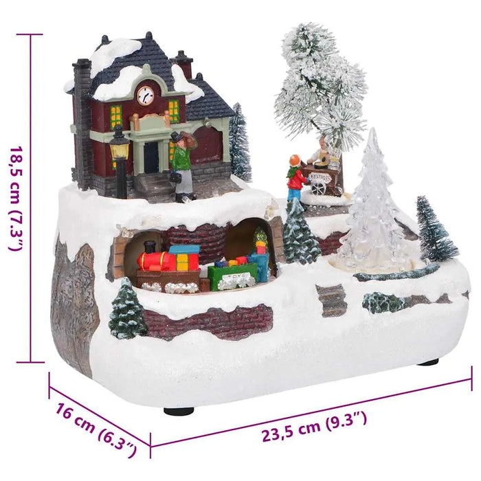 Christmas Tabletop Decoration – Winter Village Resin Scene | LED Lights and Music VIDAXL - Little and Giant Explorers vidaXL