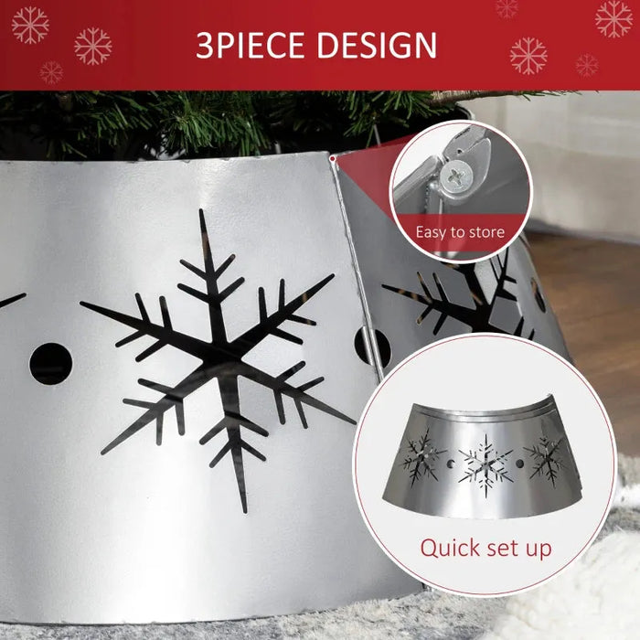 Christmas Tree Base Cover with Hollow Snowflake Patterns 68cm - Little and Giant Explorers HOMCOM