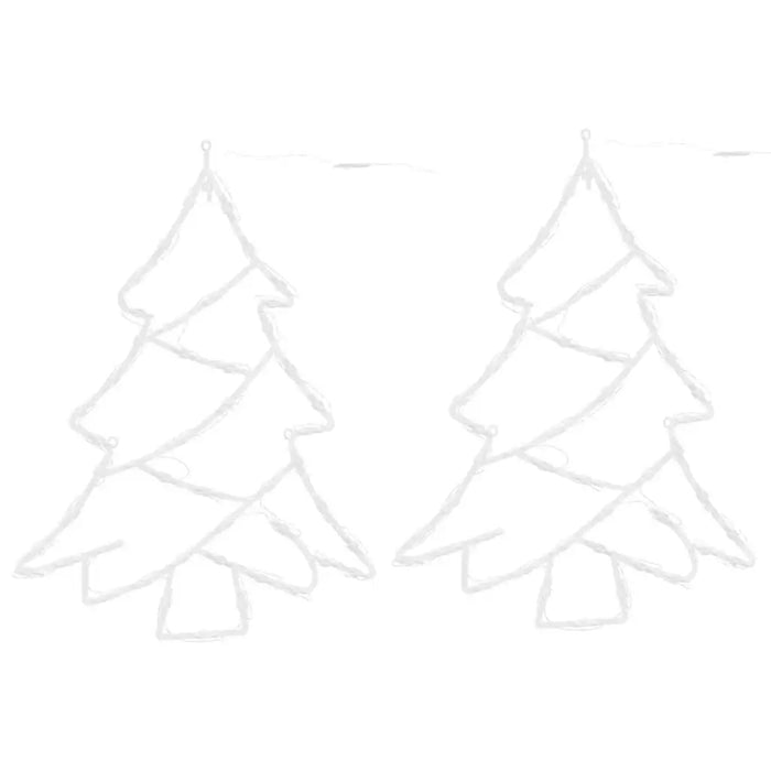Christmas Tree Silhouette LED Lights – Set of 2 | Warm White - Battery Powered with Timer VIDAXL - Little and Giant Explorers vidaXL