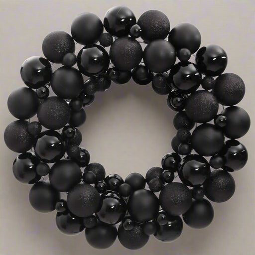 Christmas Wreath in Black with 82 Christmas Balls 45cm - Little and Giant Explorers vidaXL