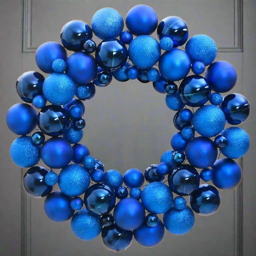 Christmas Wreath in Blue with 82 Christmas Balls 45cm - Little and Giant Explorers vidaXL