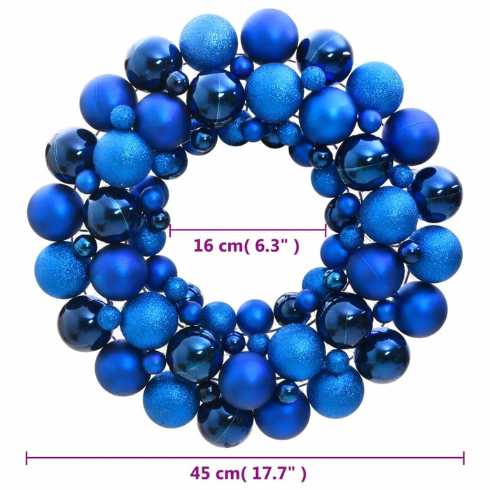 Christmas Wreath in Blue with 82 Christmas Balls 45cm - Little and Giant Explorers vidaXL