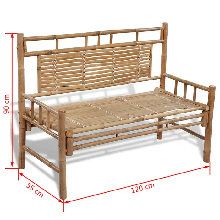 Garden Bench in Bamboo (120cm) - Little and Giant Explorers vidaXL