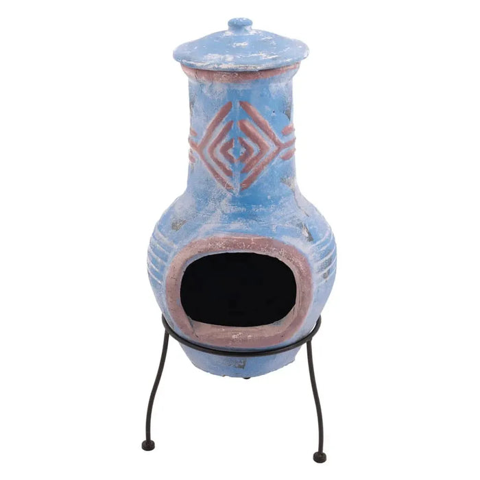 Clay Fireplace 'Colima' in Sea Blue and Red - Little and Giant Explorers RedFire