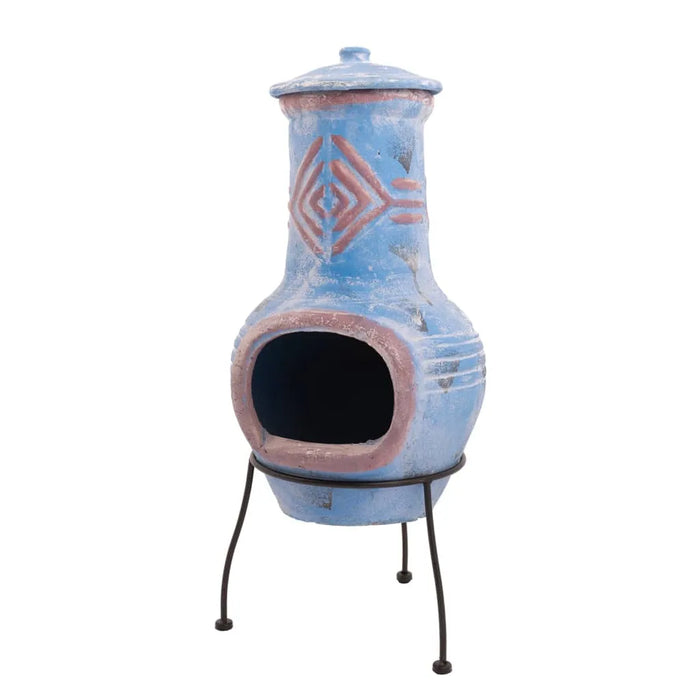 Clay Fireplace 'Colima' in Sea Blue and Red - Little and Giant Explorers RedFire