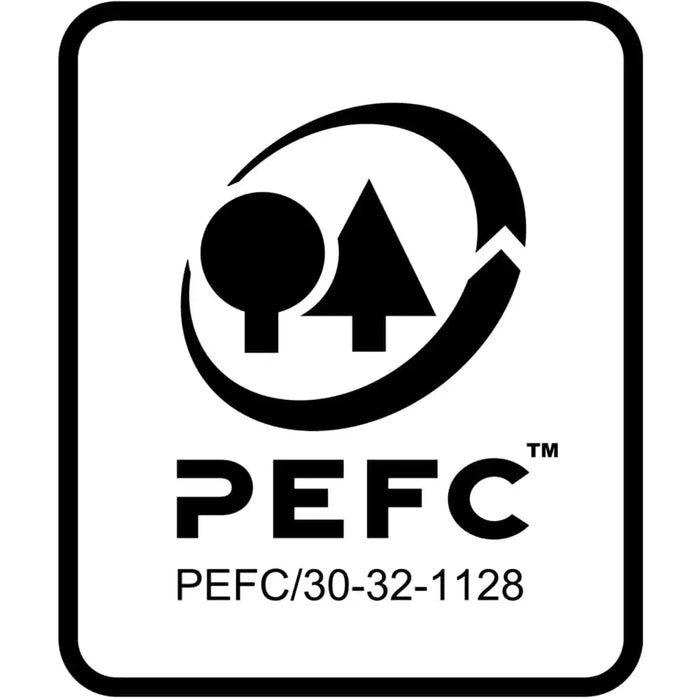 PEFC certification logo with stylized tree icons and code PEFC/30-32-1128 in black and white