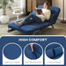 Click-Clack Two-Seater Sofa Bed – Dark Blue Faux Suede | 5-Position Adjustable Back HOMCOM - Little and Giant Explorers
