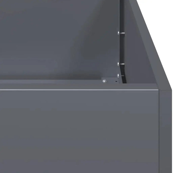 Anthracite cold rolled steel raised garden bed with open bottom, 200x40x40cm, metal planter box