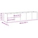 Diagram of cold rolled steel raised garden bed with dimensions 200x40x40cm in anthracite