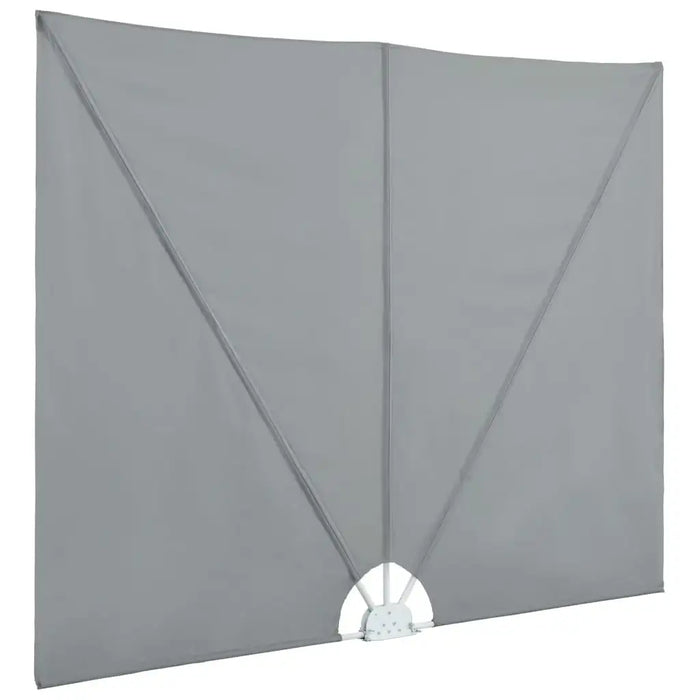 Grey collapsible side awning privacy screen for balcony or garden, 240x160cm