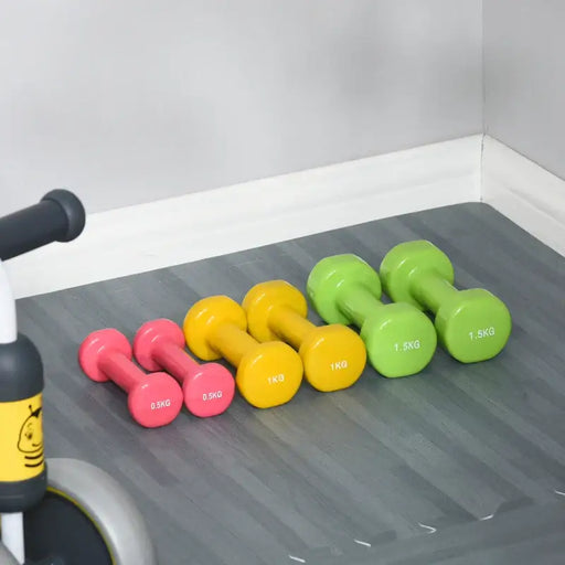 Colourful Dumbbell Set with Suitcase | 0.5kg, 1kg and 1.5kg Weights HOMCOM - Little and Giant Explorers HOMCOM