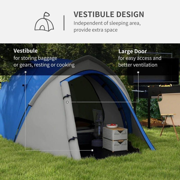 Compact Camping Tent with Vestibule and Mesh Vents (2 persons) - Little and Giant Explorers Outsunny