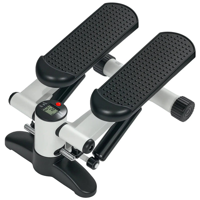 Compact Step Machine Exerciser with LCD Monitor in White - Little and Giant Explorers SPORTNOW