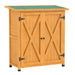 Compact Wooden Garden Storage Shed – Yellow | Fir Wood - Double Doors OUTSUNNY - Little and Giant Explorers Outsunny