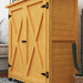 Compact Wooden Garden Storage Shed – Yellow | Fir Wood - Double Doors OUTSUNNY - Little and Giant Explorers Outsunny