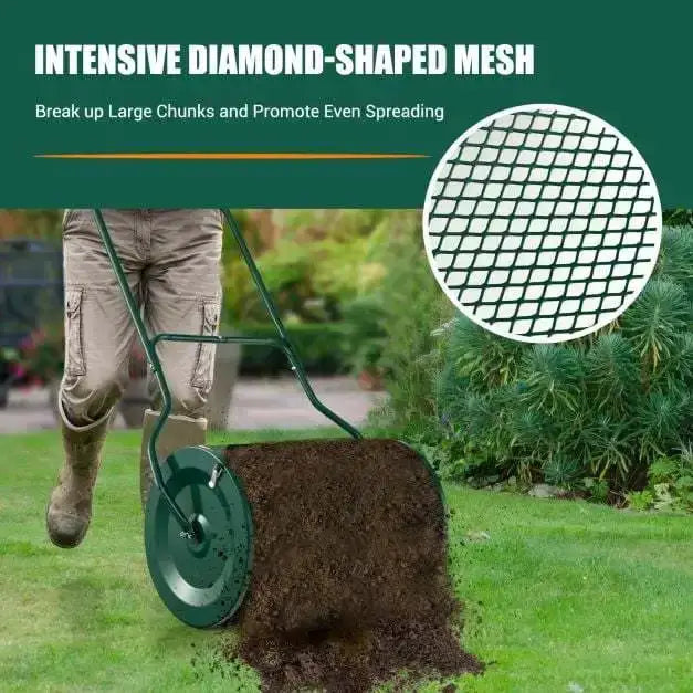 Composter Spreader Green | Professional Garden Tool with U-Shaped Handle - Little and Giant Explorers Costway