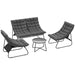 Conversation Set with Loveseat Sofa in Grey - Little and Giant Explorers Outsunny