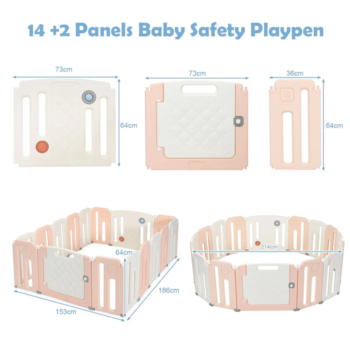 Convertible Baby Playpen with Drawing Board - Little and Giant Explorers Costway