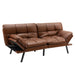 Convertible Futon Sofa Bed – Brown PU Leather | 3-in-1 Lounge, Bed and Sofa COSTWAY - Little and Giant Explorers