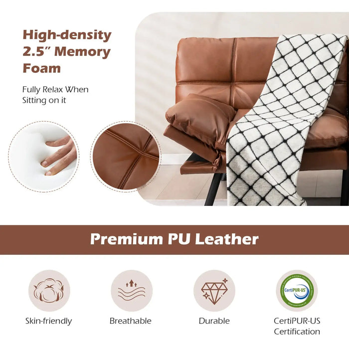 Convertible Futon Sofa Bed – Brown PU Leather | 3-in-1 Lounge, Bed and Sofa COSTWAY - Little and Giant Explorers