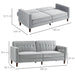 Convertible Three-Seater Sofa Bed – Light Grey Velvet | Split Back Design - Double Bed HOMCOM - Little and Giant Explorers