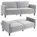 Convertible Three-Seater Sofa Bed – Light Grey Velvet | Split Back Design - Double Bed HOMCOM - Little and Giant Explorers