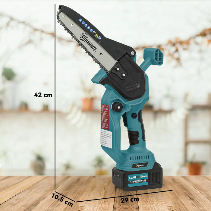 Cordless Garden Saw | 580W Brushless Motor with Twin 4Ah Batteries - Little and Giant Explorers Outsunny