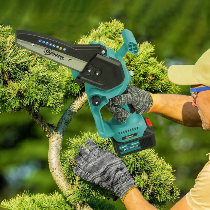 Cordless Garden Saw | 580W Brushless Motor with Twin 4Ah Batteries - Little and Giant Explorers Outsunny