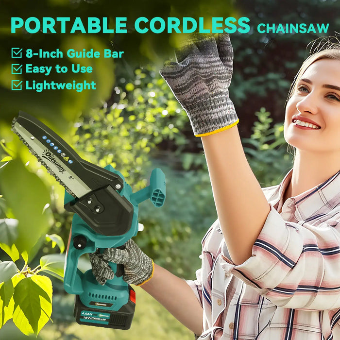 Cordless Garden Saw | 580W Brushless Motor with Twin 4Ah Batteries - Little and Giant Explorers Outsunny