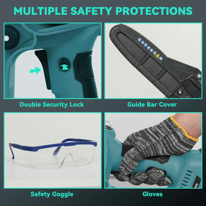 Cordless Garden Saw | 580W Brushless Motor with Twin 4Ah Batteries - Little and Giant Explorers Outsunny