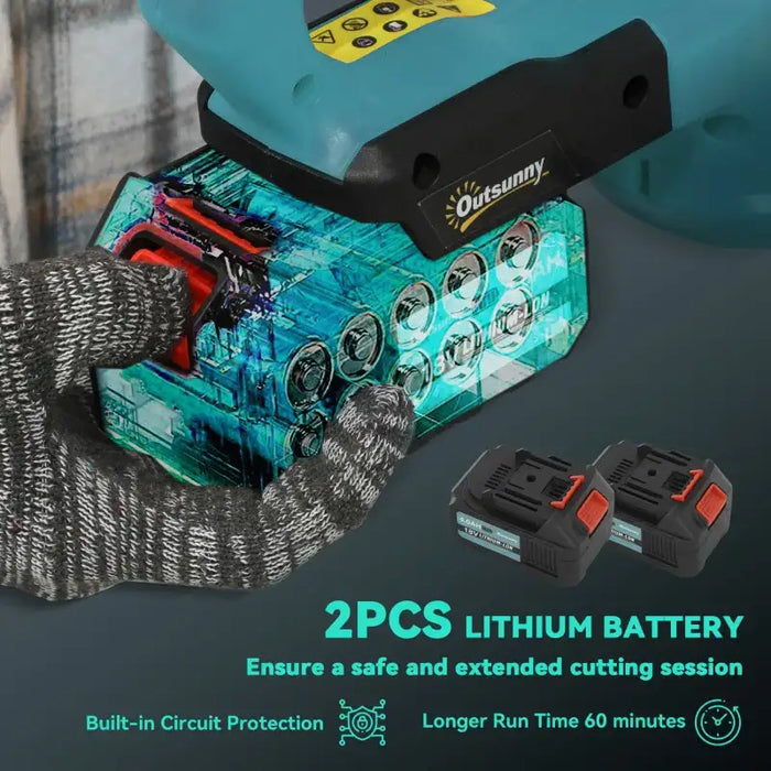 Cordless Hedge Trimmer – 51cm Double-Sided Blade | 2×4Ah Batteries OUTSUNNY - Little and Giant Explorers Outsunny