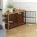 Corner Dog Crate Furniture with 2 Bowls for Small/Medium Dogs in Rustic Brown - Little and Giant Explorers PawHut