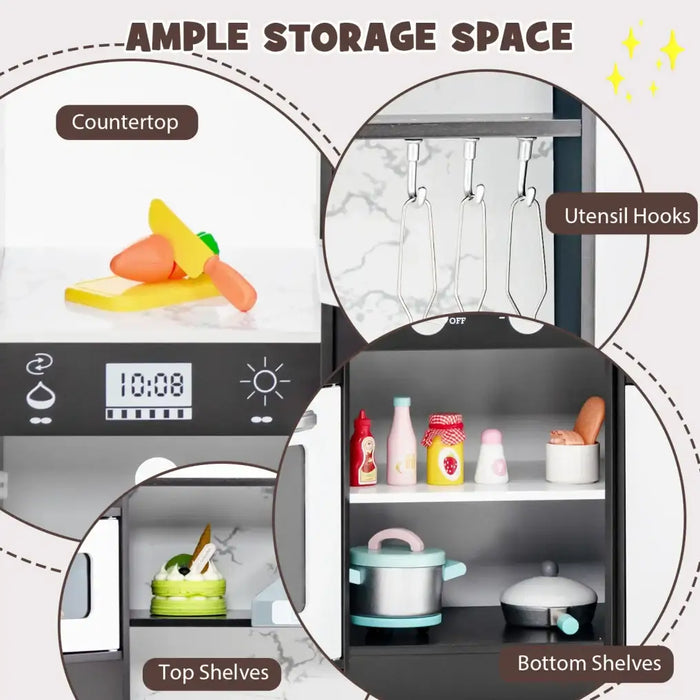 Corner Kids Kitchen Playset – Coffee | Lights, Sounds and Water Circulation Sink COSTWAY - Little and Giant Explorers Costway